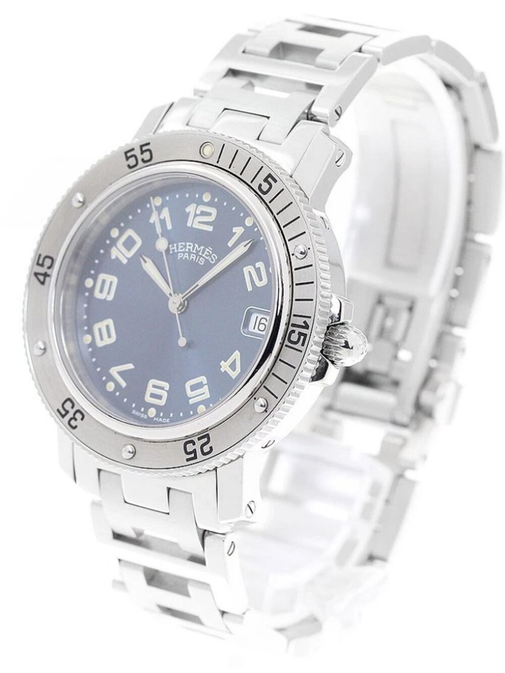 HERMES Clipper diver CL7.710 Date Navy Dial Quartz Men's Watch_948760